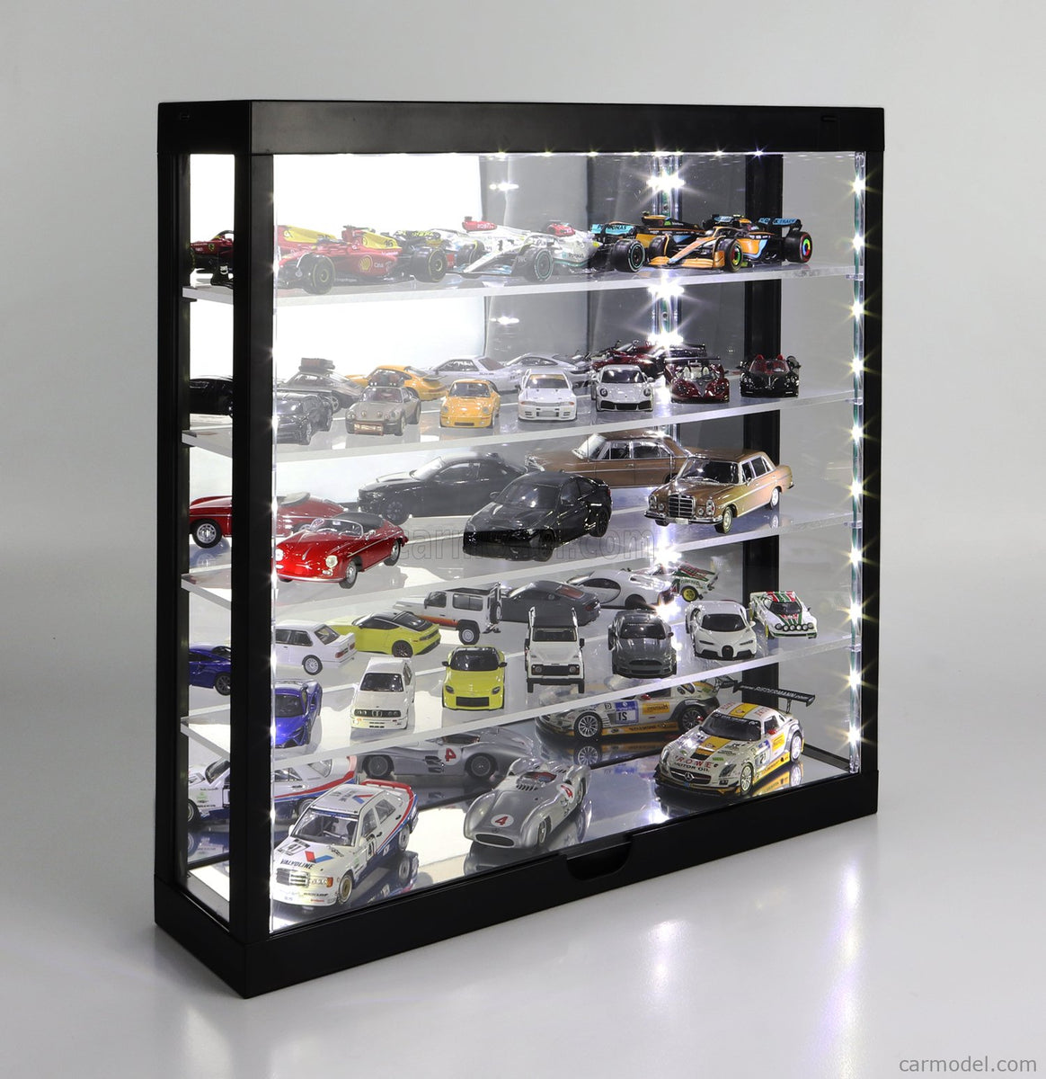 Nynelly 4-laags transparante acryl vitrine displaybox displaystandaard met deur, aanrecht vitrine voor verzamelbare mini-actiefiguur, stofdichte opbergorganizer (eikenbasis, stap Nynelly 4-laags transparante acryl vitrine displaybox displaystandaard met deur, aanrecht vitrine voor verzamelbare mini-actiefiguur, stofdichte opbergorganizer (eikenbasis, stap