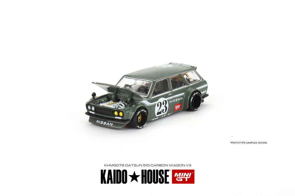 KAIDO HOUSE X MINI GT 076 - Datsun KAIDO 510 Wagon CARBON FIBER V3