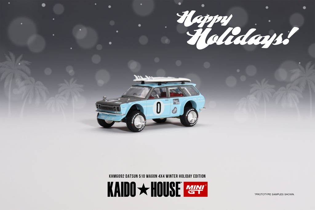 KAIDO HOUSE X MINI GT 092 - Datsun KAIDO 510 Wagon 4x4 Winter Holiday Edition