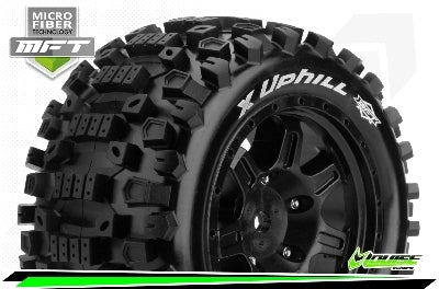 Louise RC – MFT – X-UPHILL – X-Maxx Serie Tire Set – Sport – Black Wheels – Hex 24mm – L-T3297B