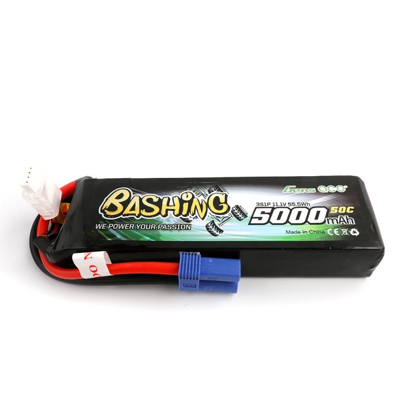 Gens ace Bashing Series 5000mAh 11.1V 3S1P 50C-100C Lipo Batterij - EC5 stekker