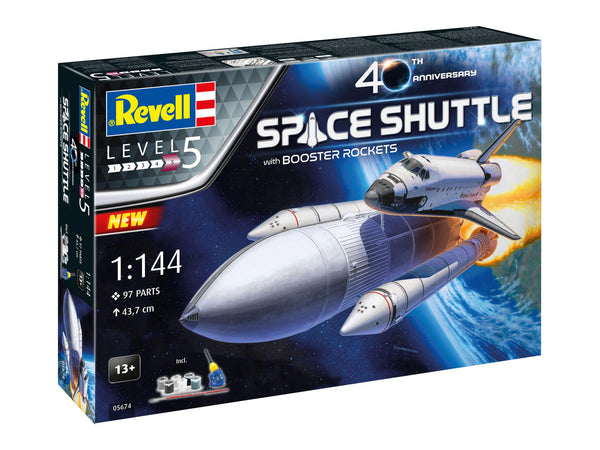 Revell 05674 - Space Shuttle & Booster Raketten, 40th. Revell modelbouwpakket met basisaccessoires