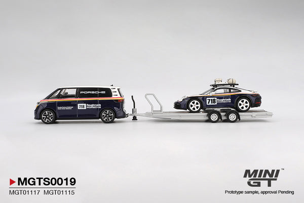 Mini GT S0019 - Porsche 911  Dakar #718 / Volkswagen ID. Buzz Porsche Centrum Gelderland Roughroads Set