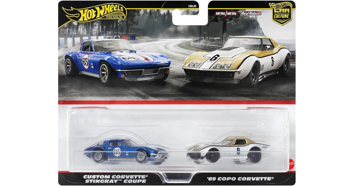 Hot Wheels Car Culture 2-Pack - Custom Corvette Stingray Coupe & '69 Copo Corvette