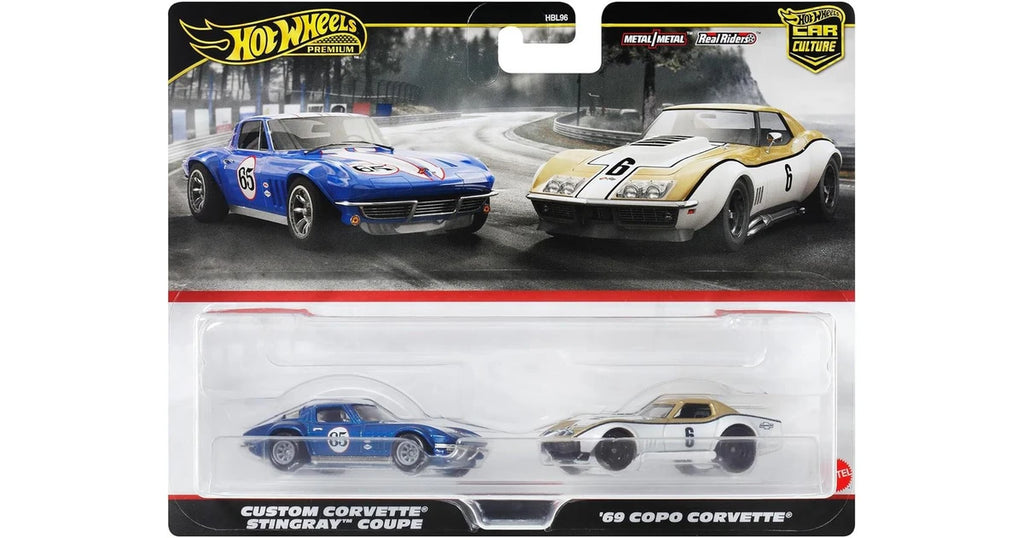 Hot Wheels Car Culture 2-Pack - Custom Corvette Stingray Coupe & '69 Copo Corvette