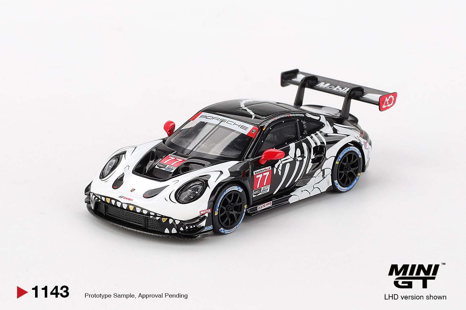 MINI GT 1143 - Porsche 911 GT3 R #77 AO Racing 2025 IMSA Petit Le Mans