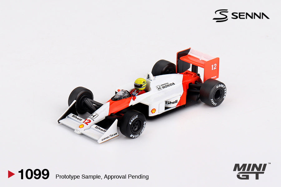 MINI GT 1099 - McLaren MP4/4 #12 Ayrton Senna 1988 Japanese Grand Prix Winner