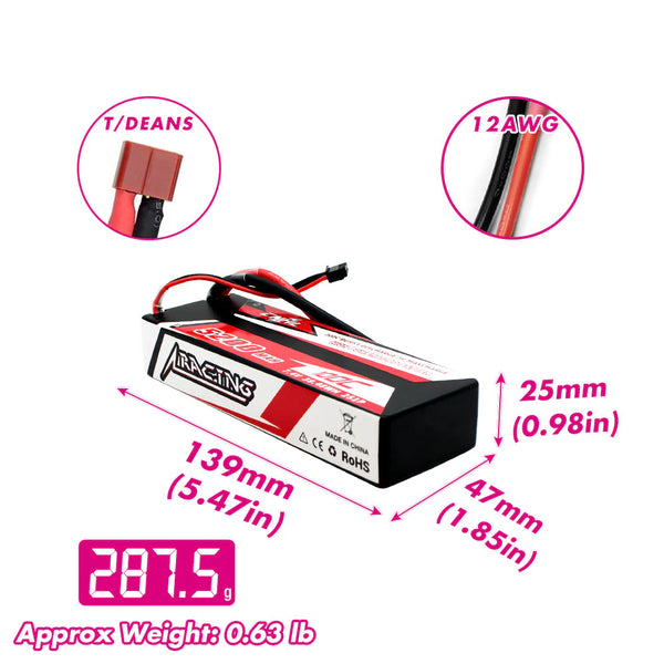 CNHL - 2S 7.4V 5600mah 100C Hard Case Lipo Deans/T