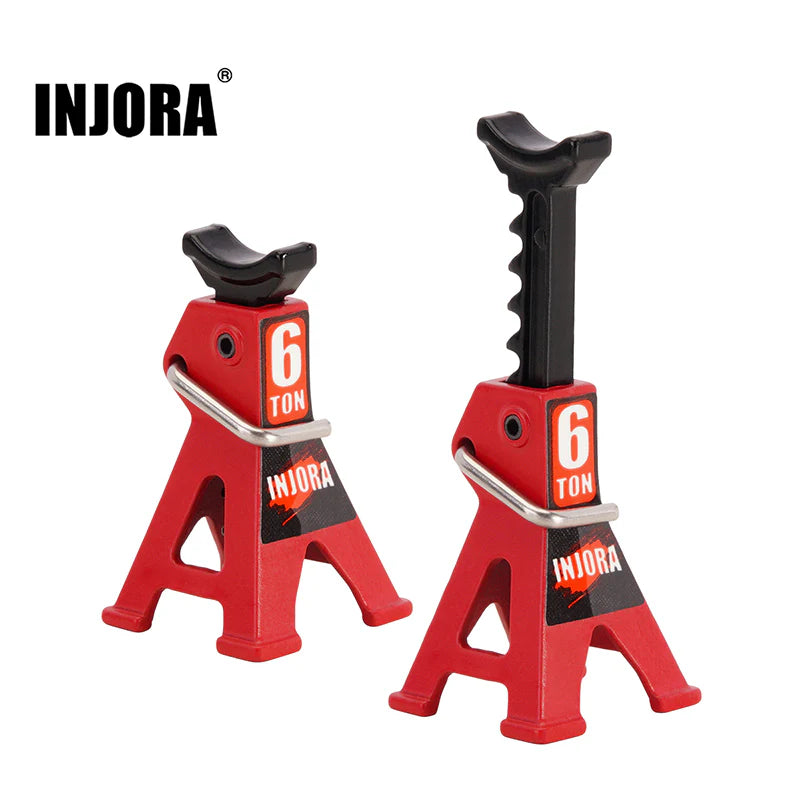 INJORA INA-87RD - Mini verstelbare metalen krik standaard voor 1/18 1/24 RC Crawlers (2st)