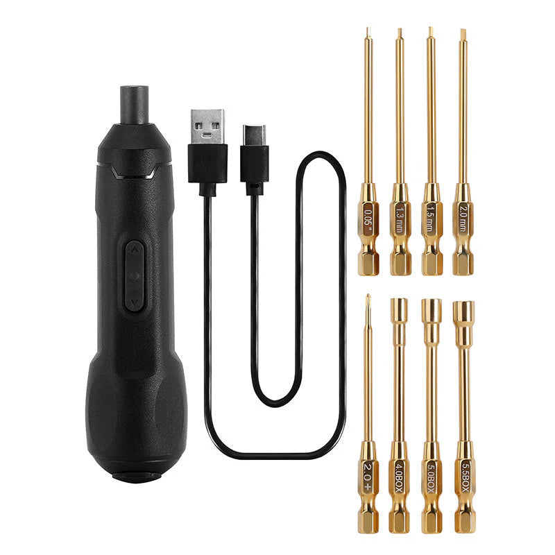 INJORA Tool-LSD59-60 - Mini Draadloze Elektrische Schroevendraaier Set – Voor 1/10, 1/18, 1/24 RC Crawlers