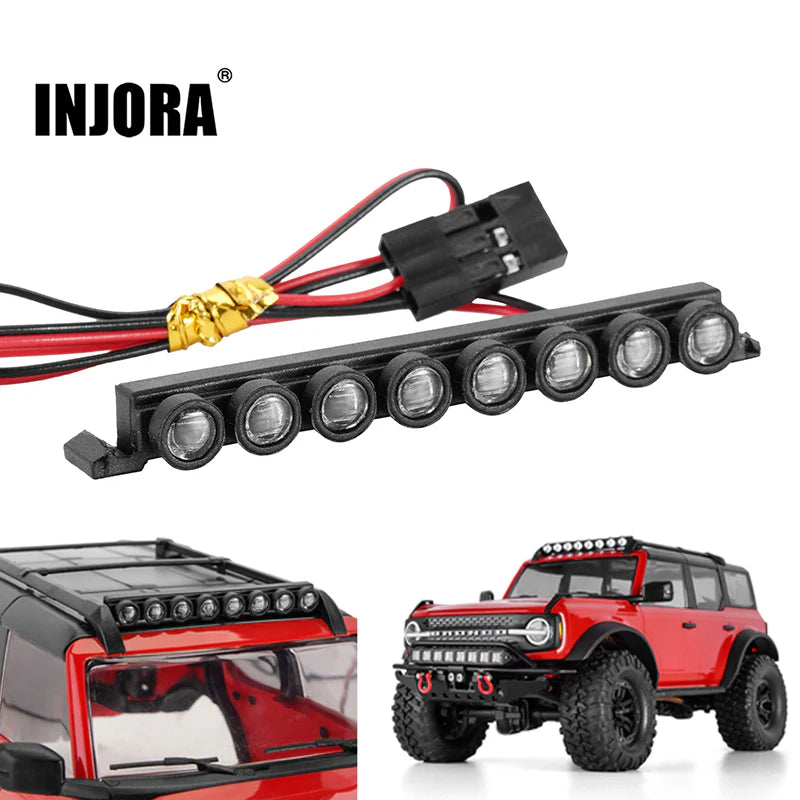 INJORA 4M-47 - Nylon Molded 8LED Roof Light Bar voor 1/18 TRX4M Bronco
