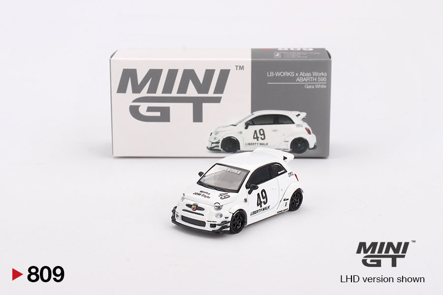 MINI GT 0809 - LB-WORKS x Abas Works ABARTH 595 Gara White