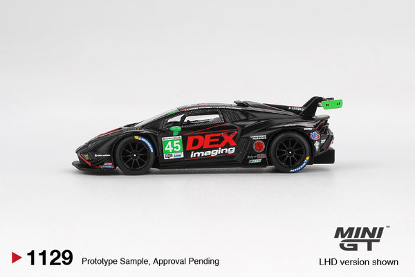 MINI GT 1129 - Lamborghini Huracán GT3 EVO2 #45 No. 45 DEX Imaging  2024 IMSA Daytona 24 Hrs