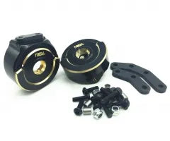 Treal Brass Front Steering Blocks Knuckles (2) with Steel Steering Plate (Left and Right) for Element Enduro RC