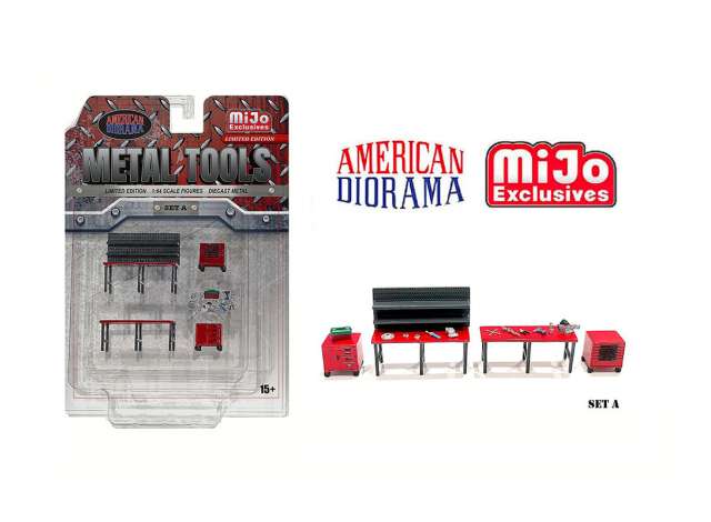 American Diorama - 1/64 Garage Metal Tools Set A