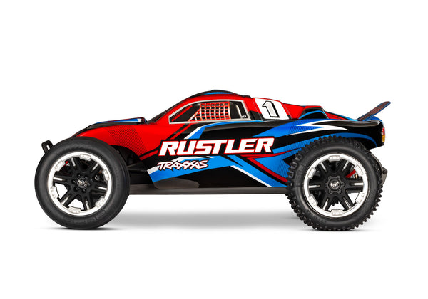 Traxxas Rustler 2wd Brushed HD (incl accu & USB-C lader) - Rood