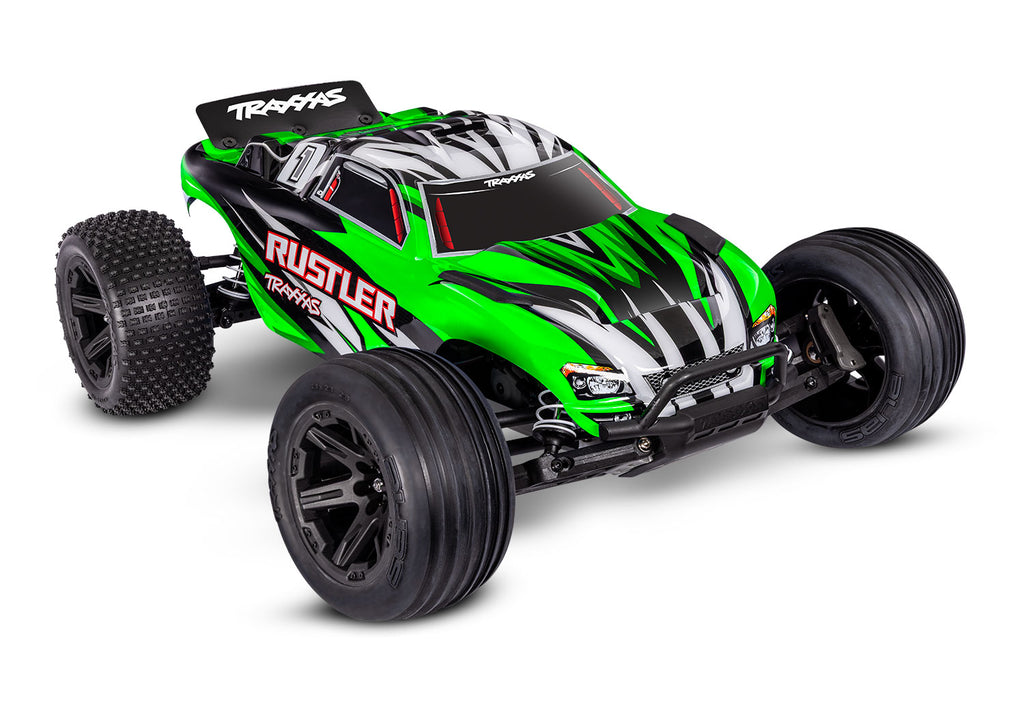 Traxxas Rustler 2wd Brushed HD (incl accu & USB lader) - Groen X