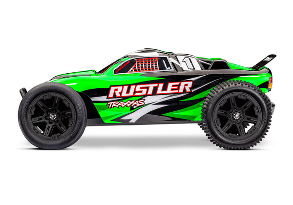 Traxxas Rustler 2wd Brushed HD (incl accu & USB lader) - Groen X