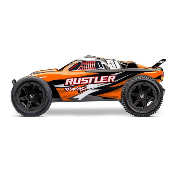 Traxxas Rustler 2wd Brushed HD (incl accu & USB lader) - Oranje X
