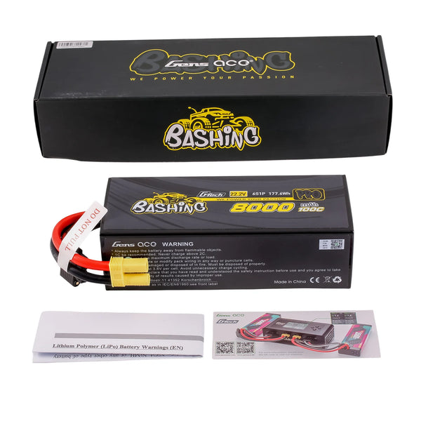 Gens Ace Bashing Series 8.000mAh 22.2V 6S1P 100C Lipo Batterij - EC5 stekker