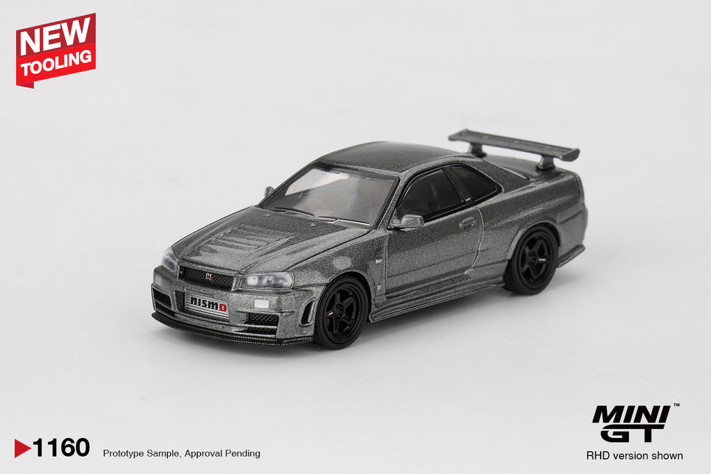 MINI GT 1160 - Nissan Skyline GT-R Dark Metal Gray (NISMO BNR34 CRS Version)