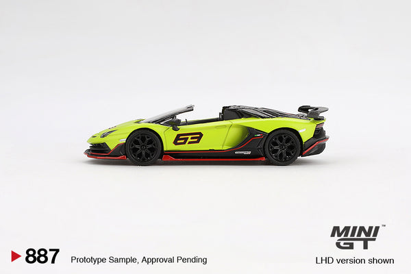 MINI GT 0887 - Lamborghini Aventador SVJ 63 Roadster Verde Shock