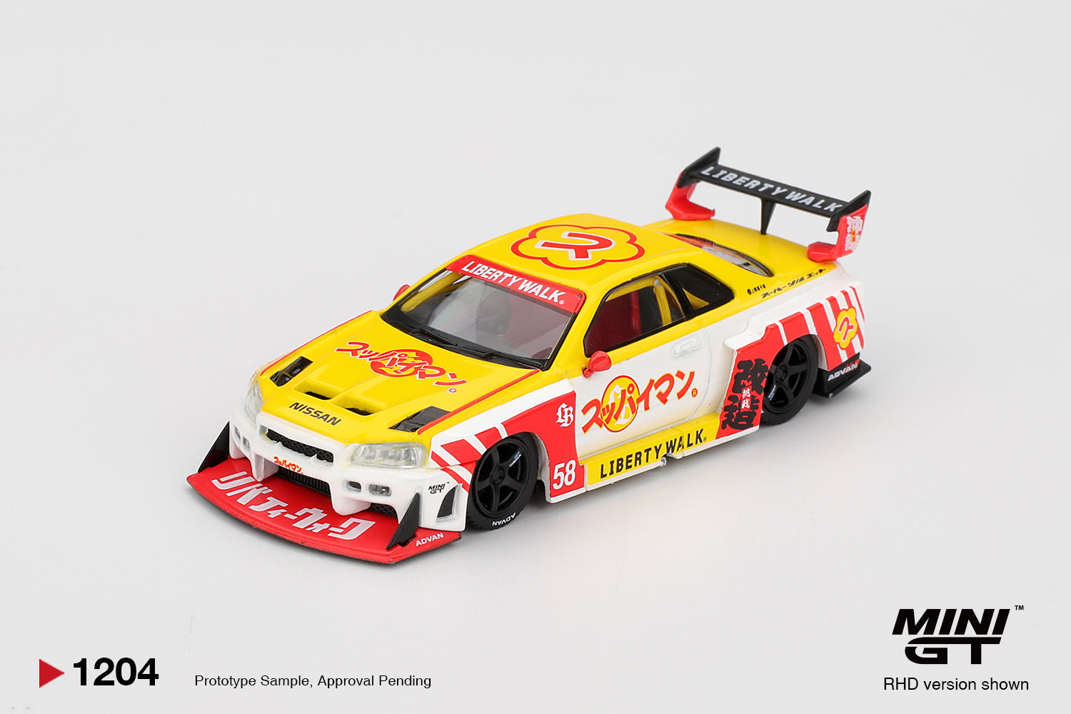 MINI GT 1204 - Nissan LB-ER34 Super Silhouette SKYLINE Suppaiman Okinawa