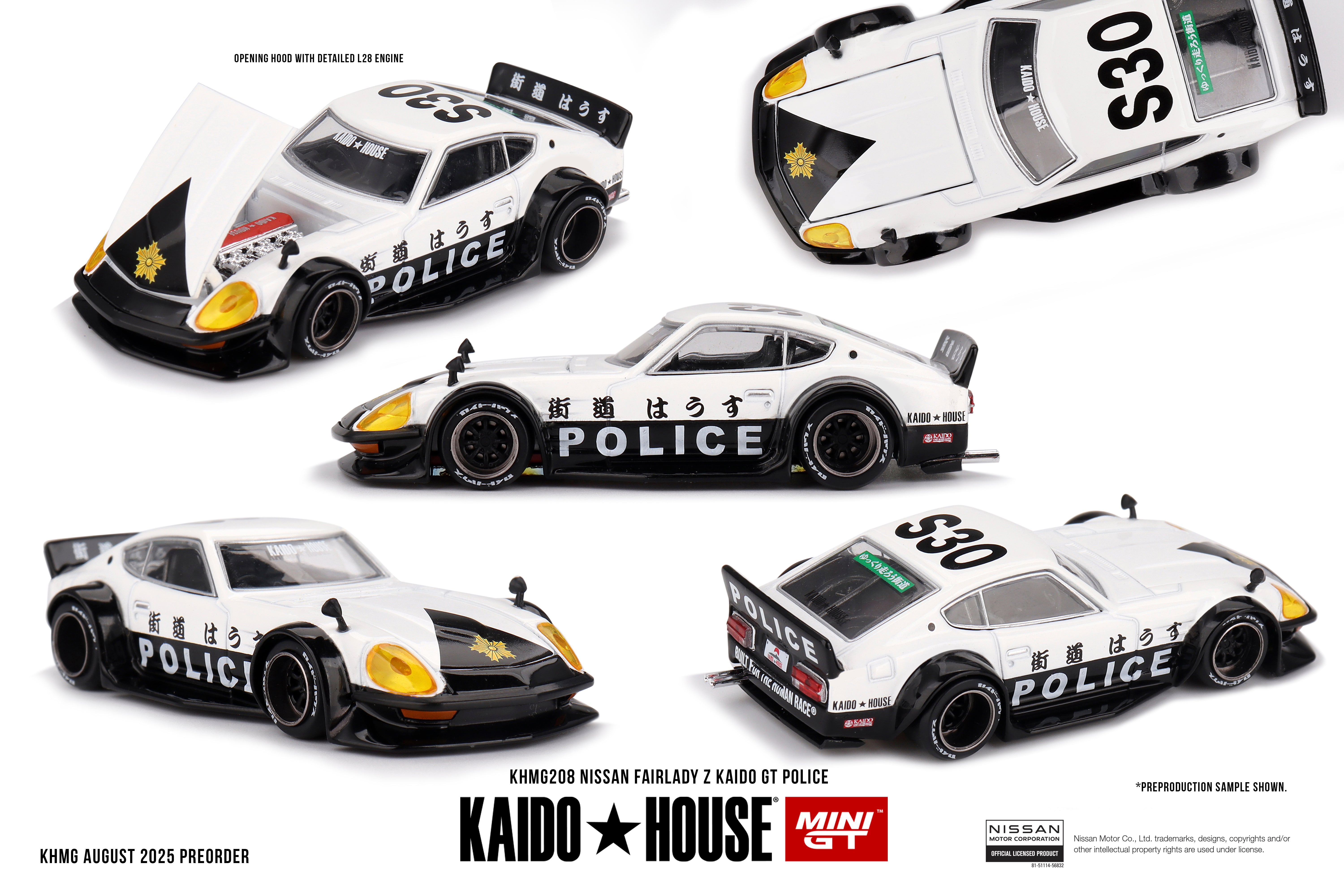 KAIDO HOUSE X MINI GT 0208 - Nissan Fairlady Z Kaido GT Police