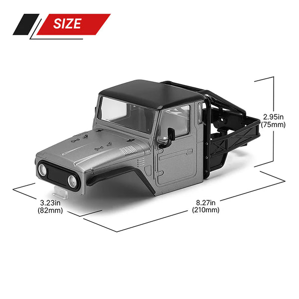 INJORA IR40 Half Truck Hard Plastic Body voor TRX4M - Grijs