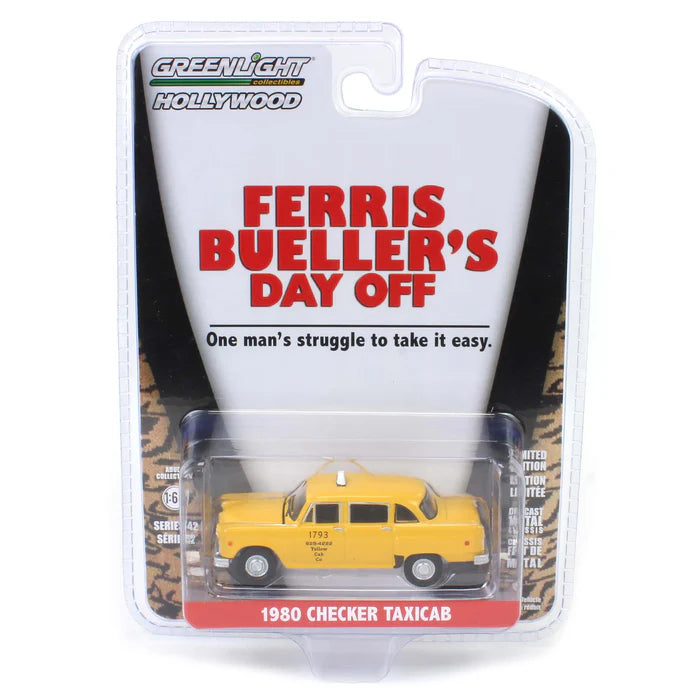 Greenlight Hollywood 42 - Ferris Bueller's Day Off (1986) 1980 Checker Taxicab Yellow Cab #1793, yellow