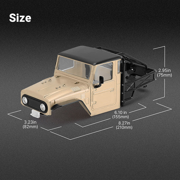 INJORA IR40 Half Truck Hard Plastic Body voor TRX4M - Sandy Taupe