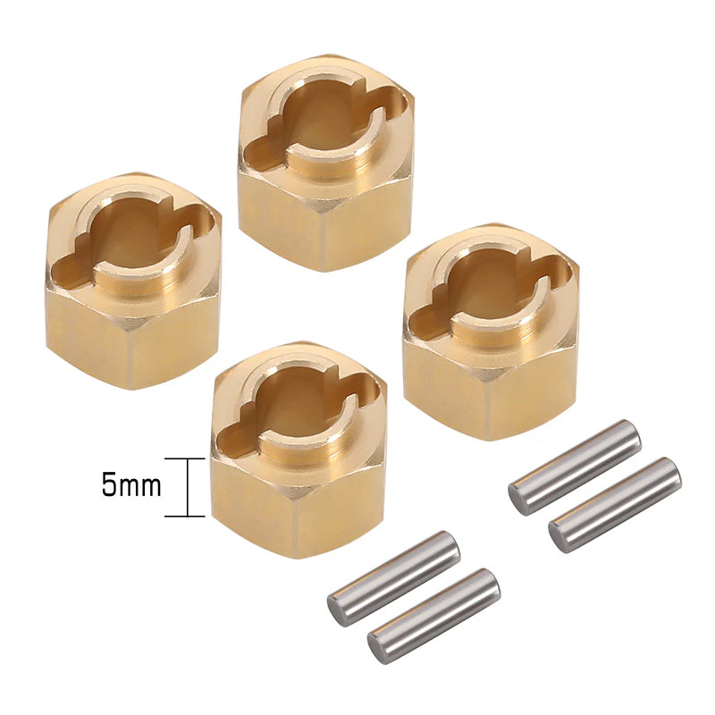 TRX4M-02-5 - INJORA 4PCS 5mm Brass Wheel Hex Hub Extenders for 1/18 TRX4M Upgrade