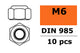 Hex Nylstop Nut - M6 - Steel - 10 pcs