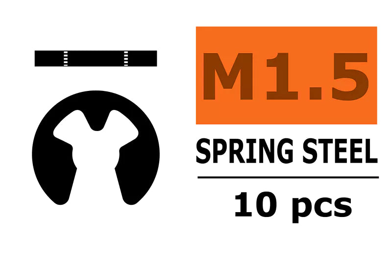 Revtec - E-Clips - 1,5mm - Spring Steel - 10 pcs