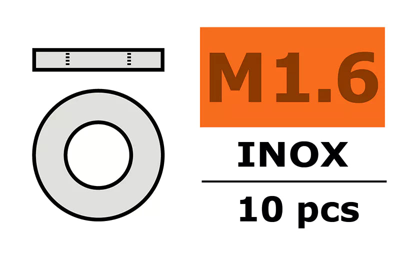 Washer - M1,6 - Inox - 10 pcs