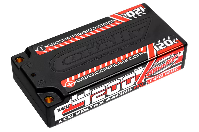 Team Corally - 2s 7.6V HV 4200mAh 120C LCG Shorty Lipo 4mm Bullit