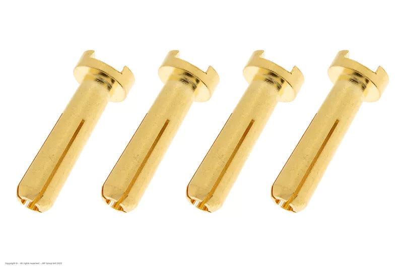Connector - 4.0mm - Gold Plated 90 Deg - Male - 4 pcs