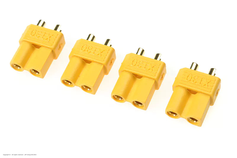 XT-30 stekker Goldplated, Male  (4 pcs)