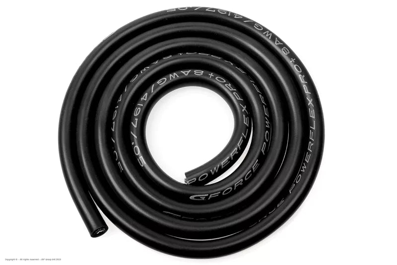 Silicone Kabel 8AWG, Zwart, 1 Meter