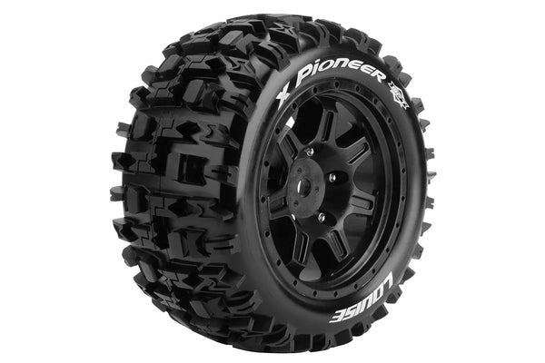Louise X-Pioneer - X-Maxx Serie Tire Set - Mounted - Sport - Black Wheels - Hex 24mm - L-T3296B