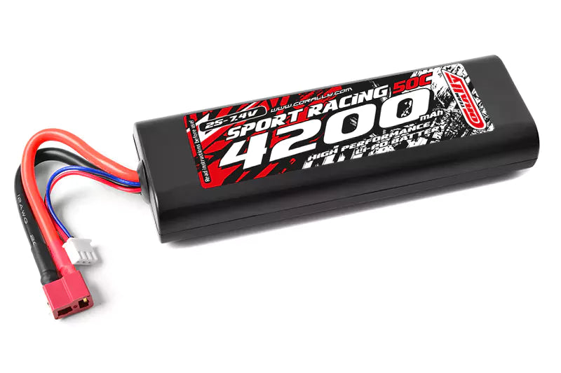 Team Corally - 2s 7.4V 4200mAh 50C Rounded Case Lipo Deans / T-plug