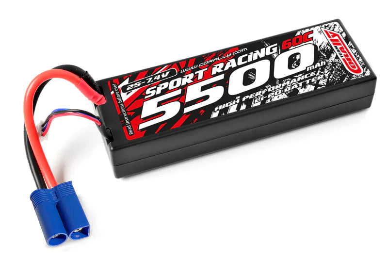 Team Corally - 2S 7.4V 5500mah 60C Hard Case Lipo EC5