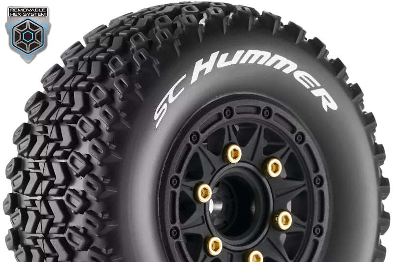Louise SC-Hummer - Short Course Truck banden met zwarte velg. Offset 0 & 1/2, Hex 12 / 14 / 17mm