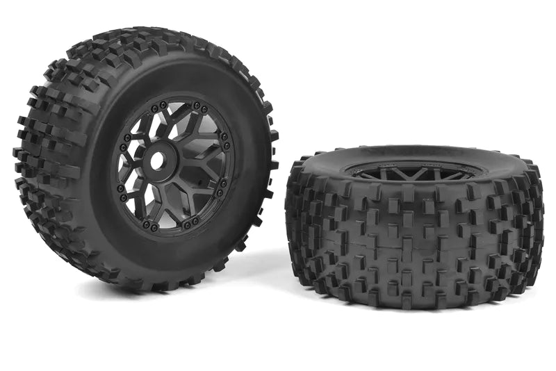 Team Corally C-00180-378-1 - Off-Road 1/8 Monster Truck Tires - Gripper - Glued on BBS Rims - 1 pair
