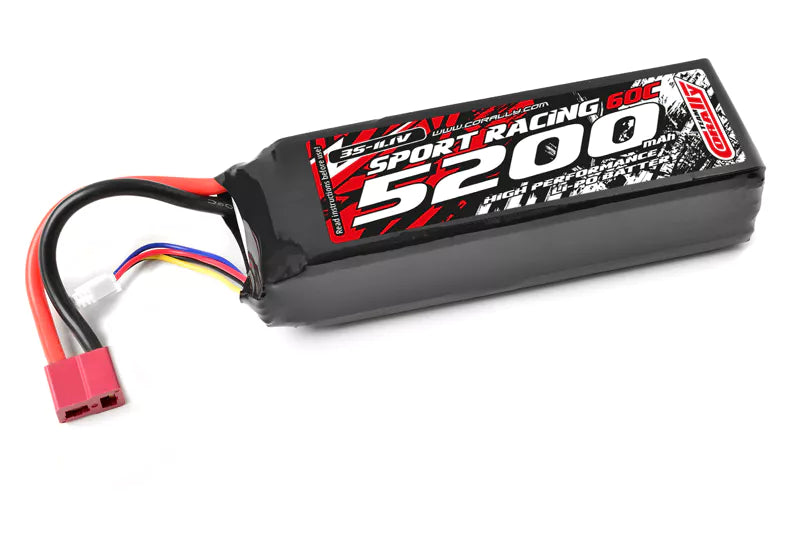 Team Corally - 3S 11.1V 5200mah 60C Semi Soft Case Lipo Deans / T-plug