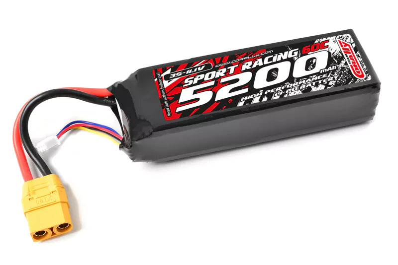 Team Corally - 3S 11.1V 5200mah 60C Semi Soft Case Lipo XT90