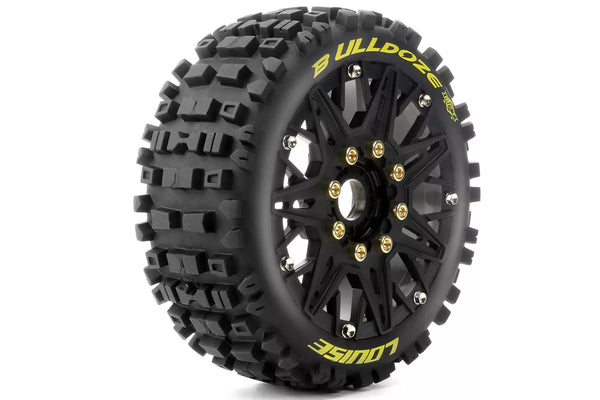 Louise MFT B-Ulldoze - 1/8 Buggy banden met zwarte velg. Offset 0, Hex 17mm