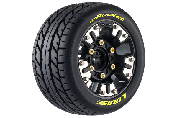 Louise ST-Rocket - Traxxas Mini Maxx / XRT banden met zwarte velg. Offset 0 & 1/2, Hex 12 mm