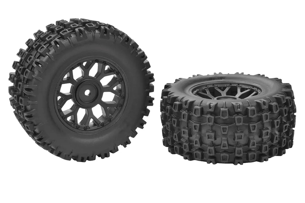 Team Corally C-00230-0070 - Tire set Glued on Black Rims - 1 pair