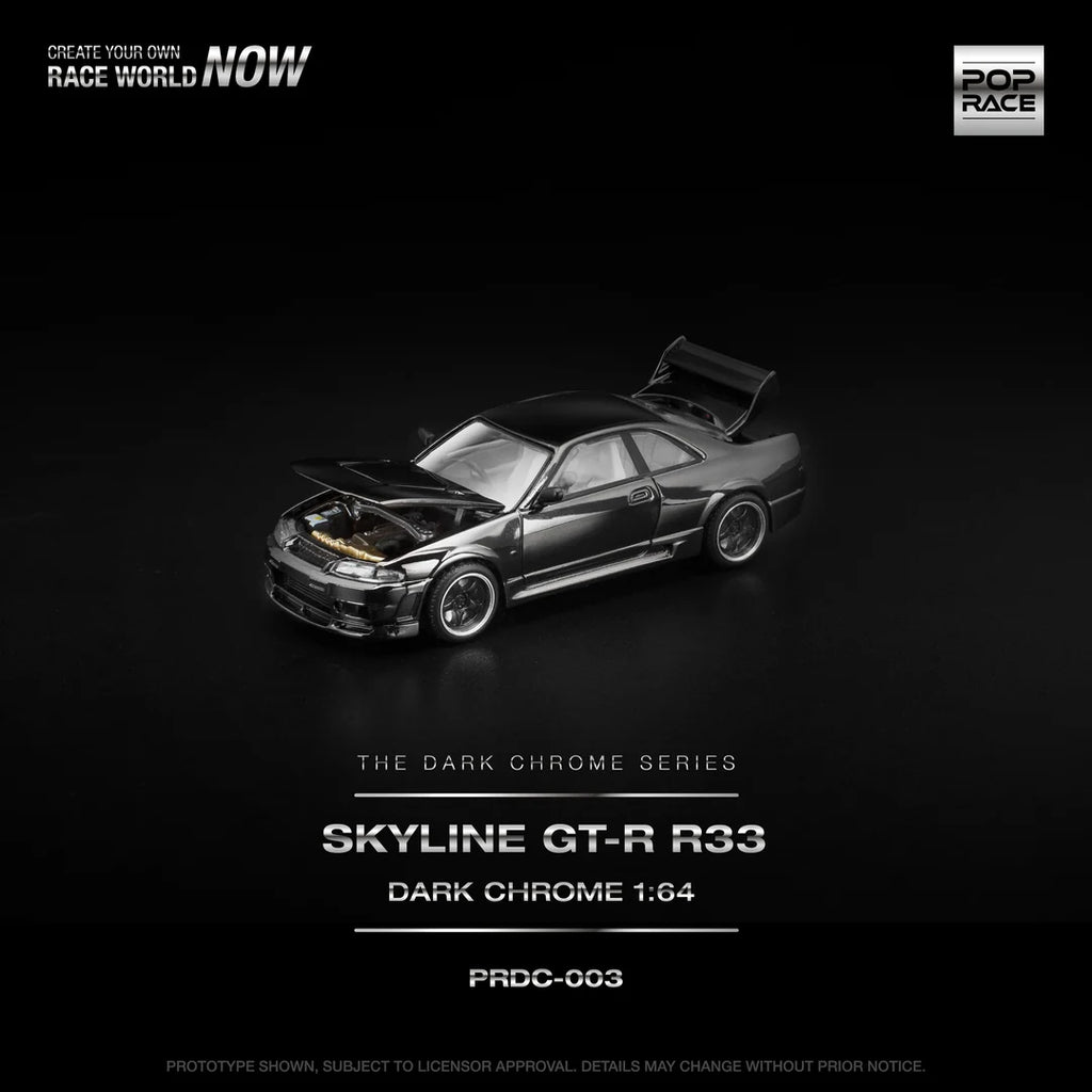 Pop Race DC 003 - Factory Sealed Skyline GT-R R33 Dark Chrome #003